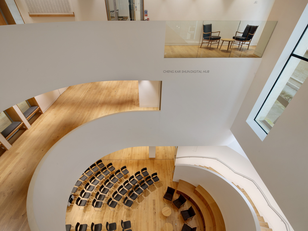 Open forum with layers of floors