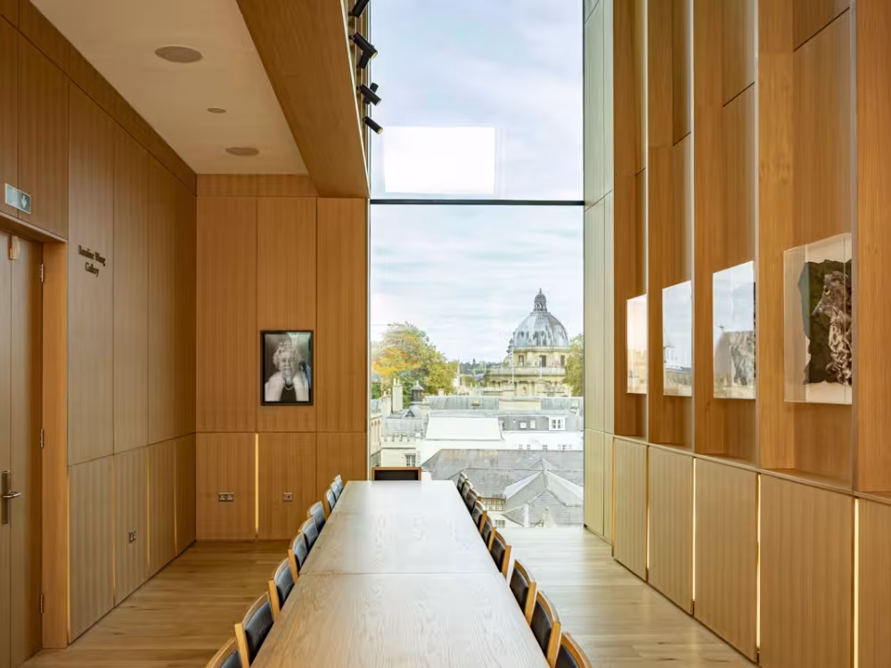 long room with large windwo showing view over oxford