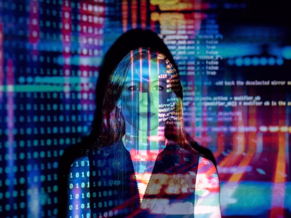 woman and digital image