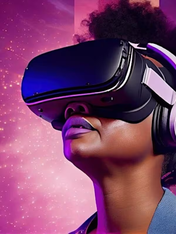 Child wearing VR glasses