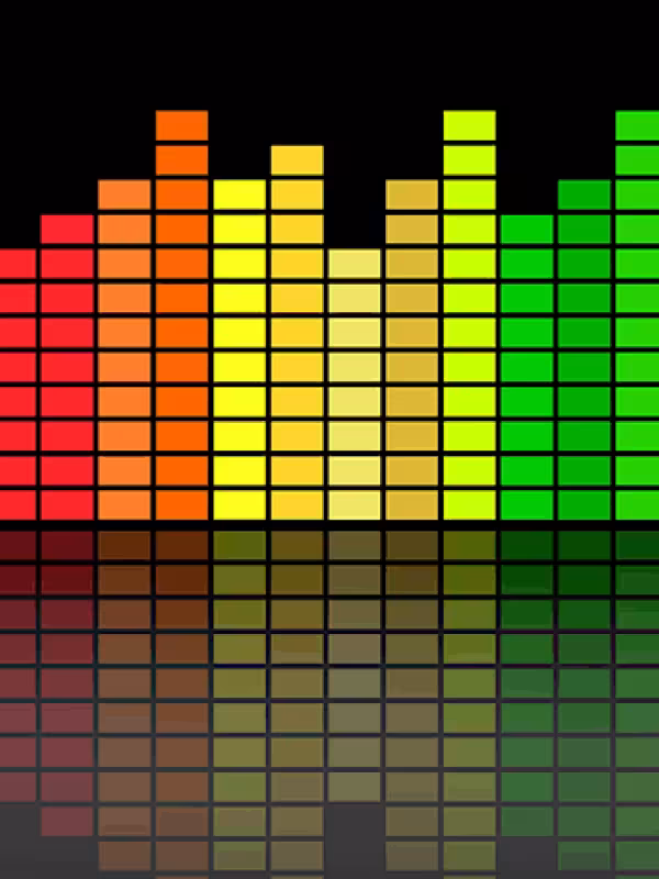 Colourful digital bar chart