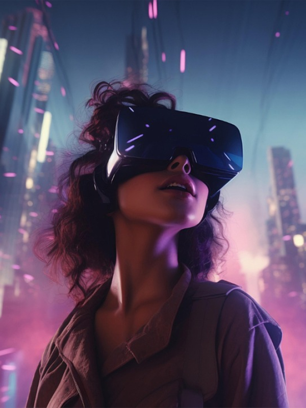 Woman in Vr goggles