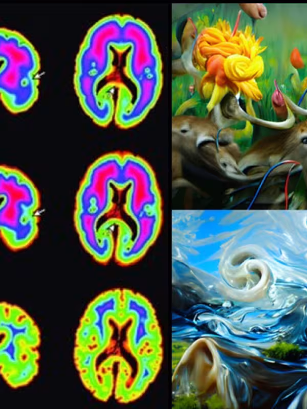 Collection of colourful AI generated images