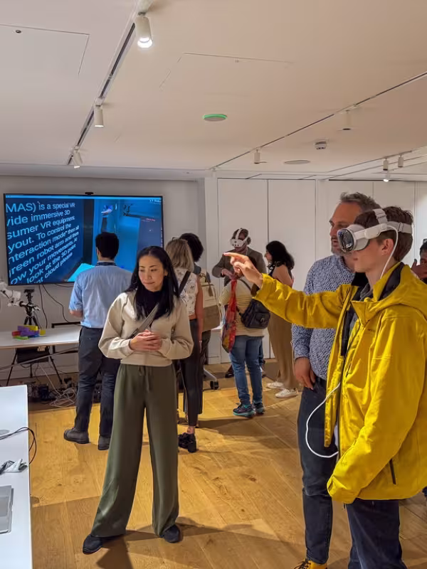 man wearing VR goggles