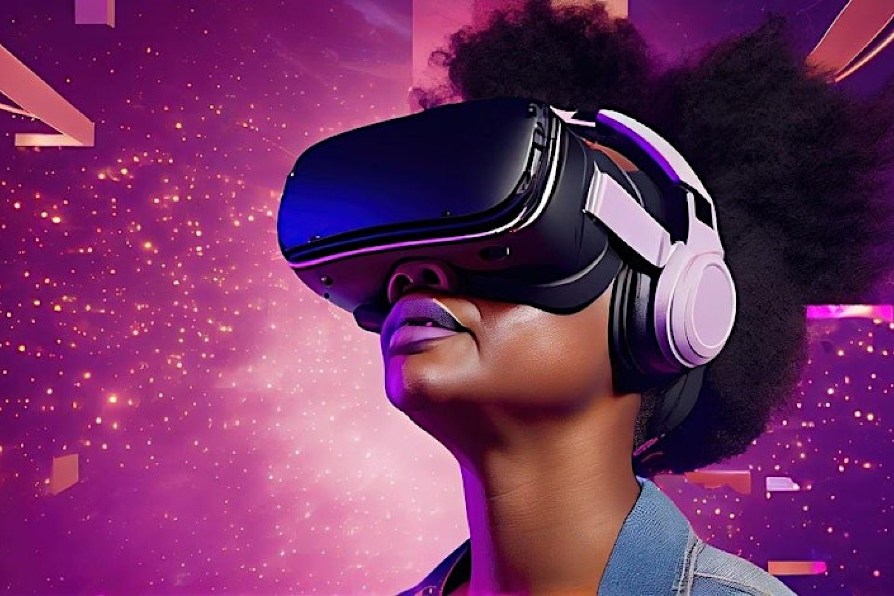 Child wearing VR glasses
