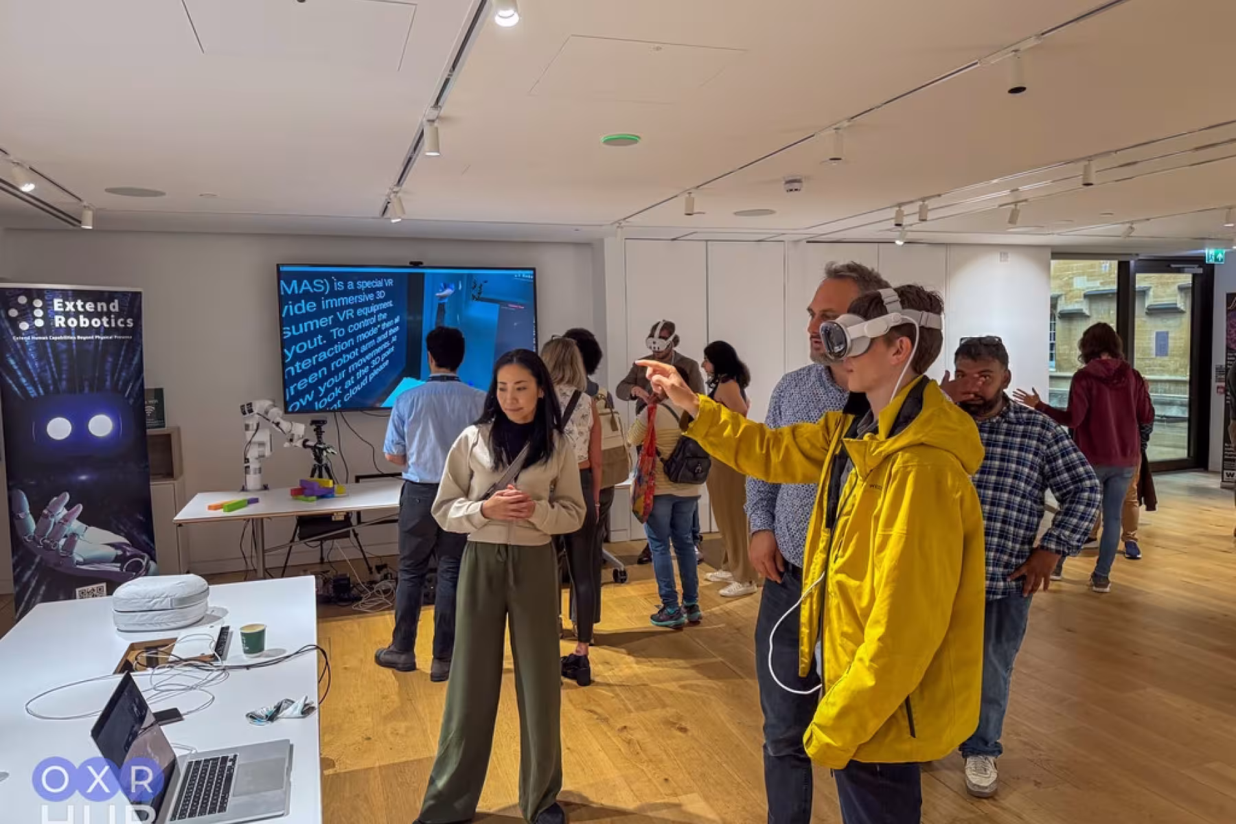 man wearing VR goggles