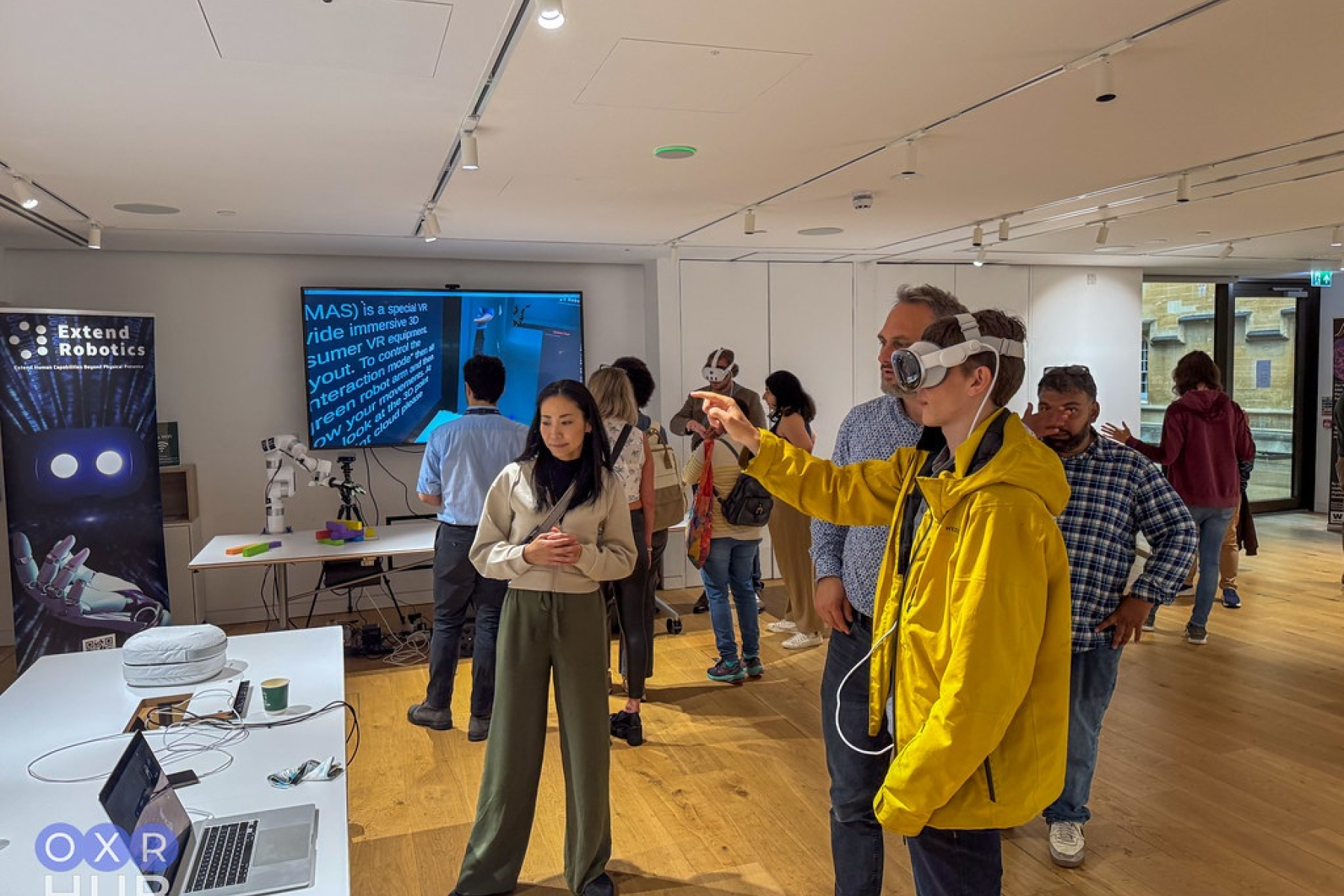 man wearing VR goggles
