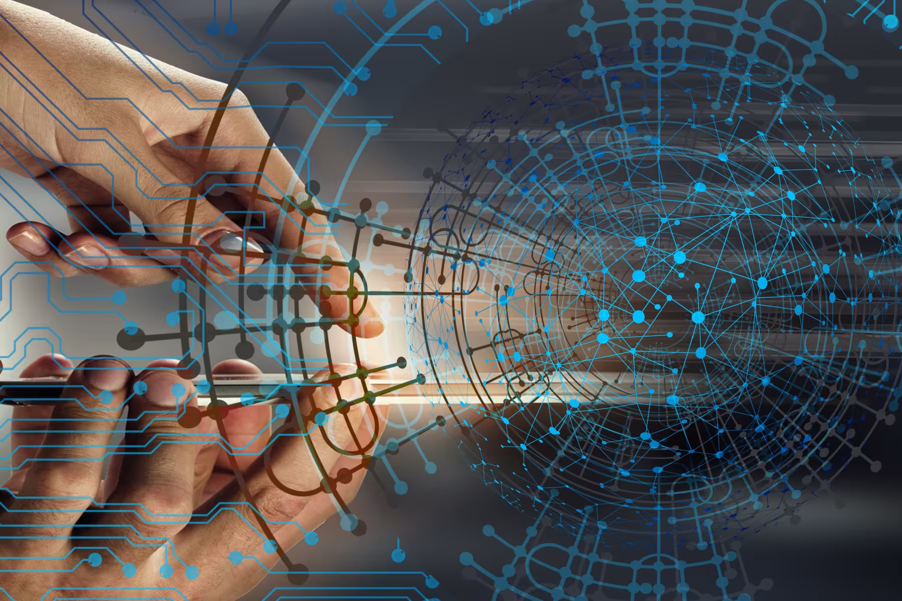 Smart phone with overlapping digital grid